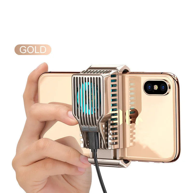 Black mobile phone radiator with adjustable clip for 4-7 inch smartphones showing aluminium heatsink