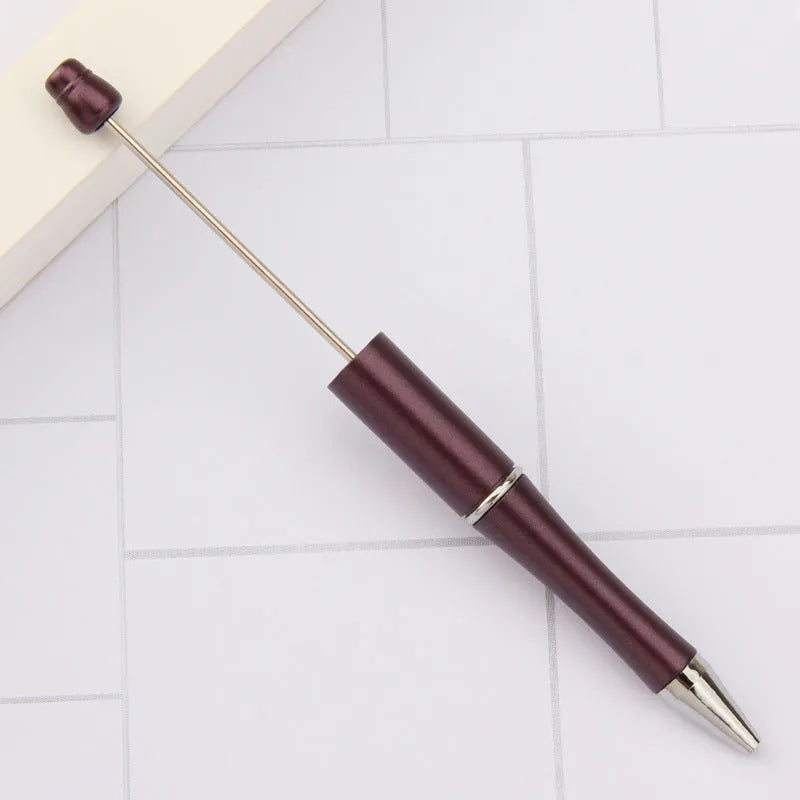 Creative plastic beaded ballpoint pen with spinning chain in multiple colour options