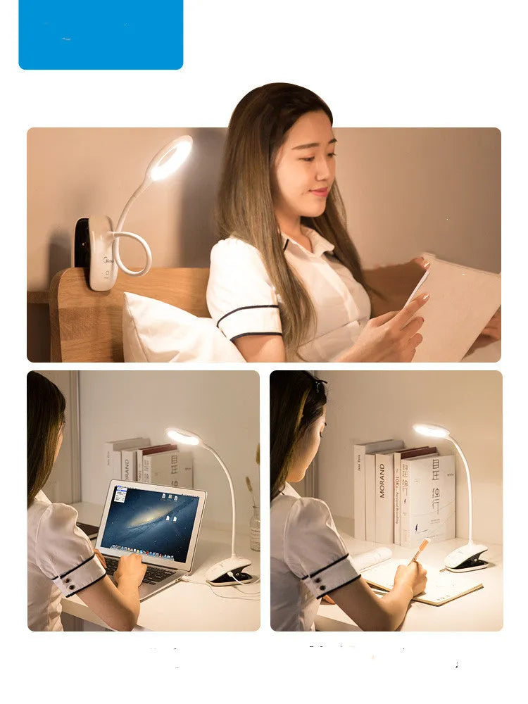 Rechargeable table lamp with touch switch and USB port in green, pink, or white colour