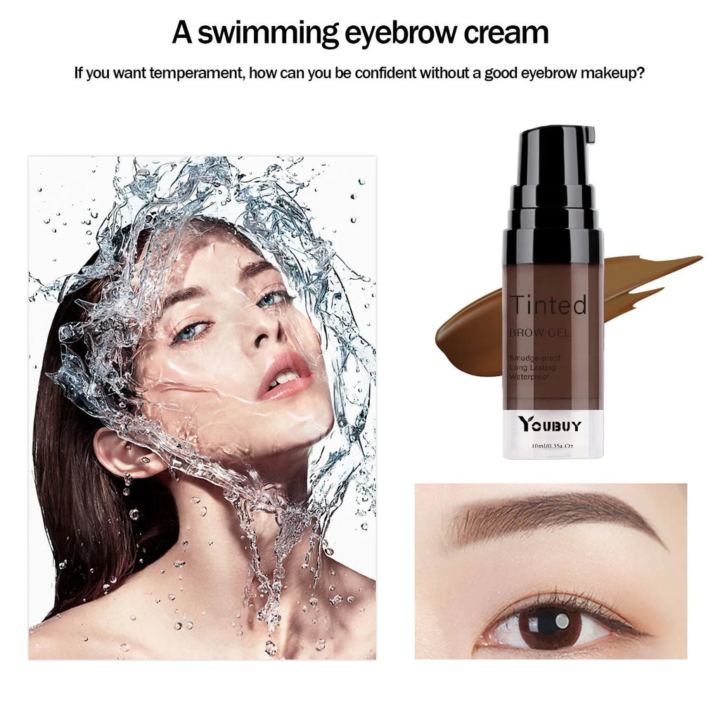 Waterproof eyebrow cream pencil in dark grey and golden yellow shades
