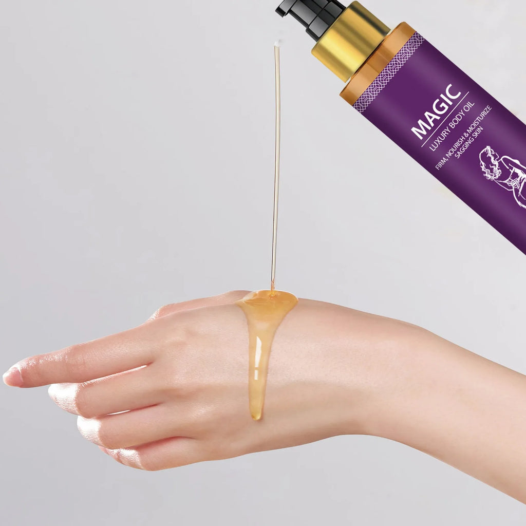 100ml bottle of body soothing treatment oil containing jojoba, camellia and sweet almond oils.