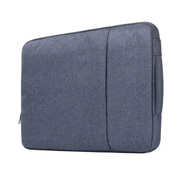 Grey canvas leather-style protective case for a Pro 12.9 tablet with a handbag design.