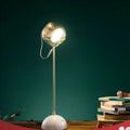 Modern glass lampshade desk lamp with touch dimmer control.