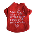Christmas pet sweater in fleece with red letters or red snowflakes, sizes XS S M L