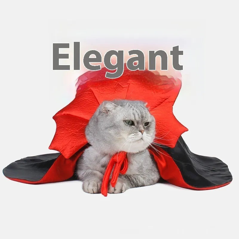 Black and red polyester Halloween costume for cats and dogs with European and American styling