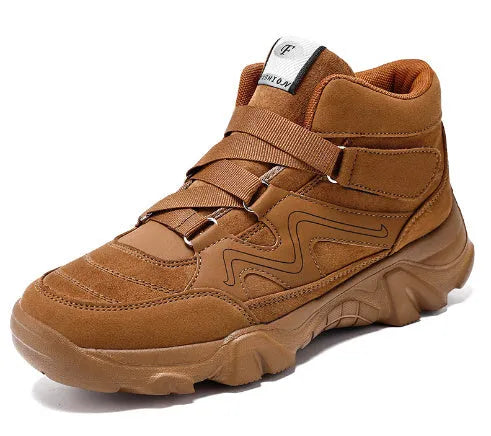 Men's shoes in black, brown, and dark grey on a size guide showing 39 to 49.