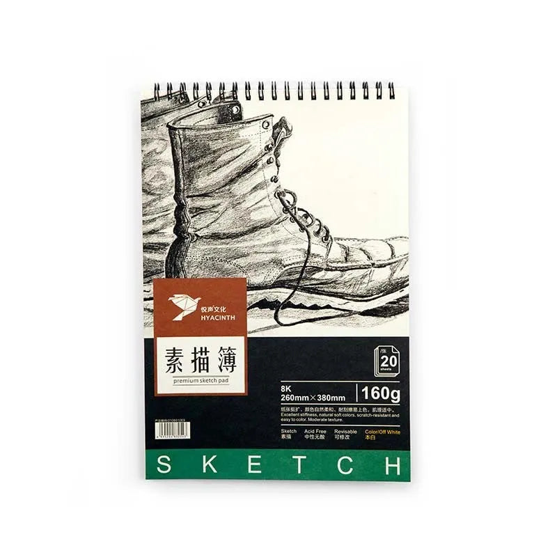 Artist sketchbook with coil binding and colour lead drawing paper in A4 size