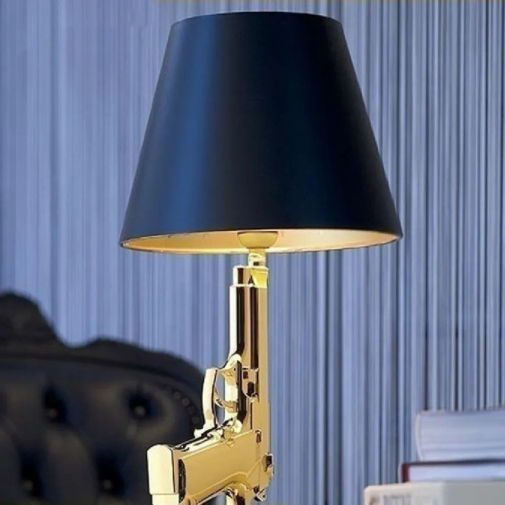 Modern creative desk lamp with resin base, Nordic style, metallic finish, 235x425mm size