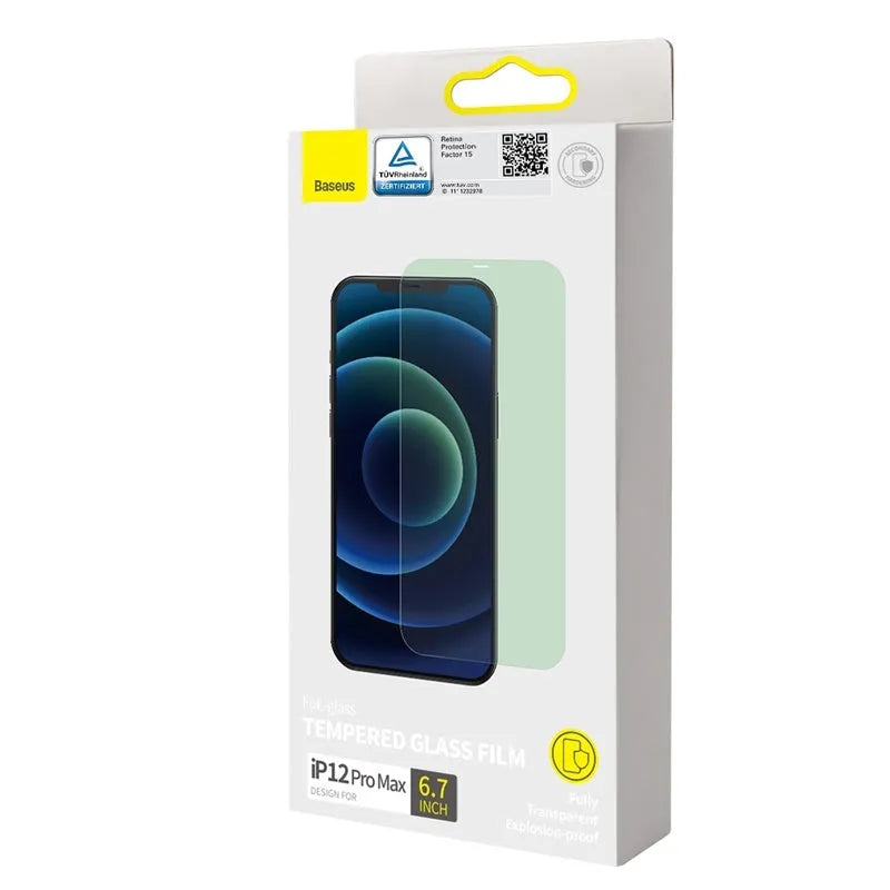 0.15mm full coverage tempered glass film for iPhone 12 series, transparent, pack of 2
