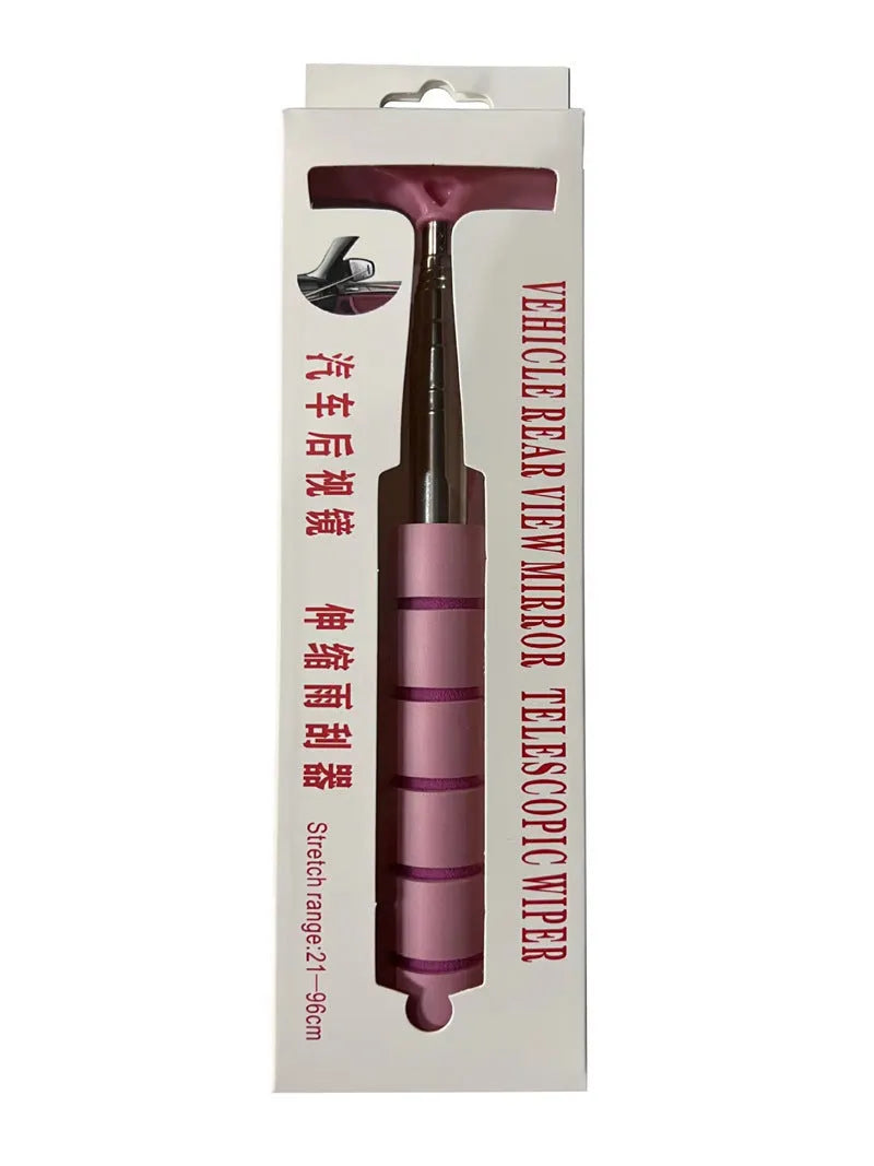 Car rearview mirror retractable wiper in five colours with stainless steel construction and 100 cm extension