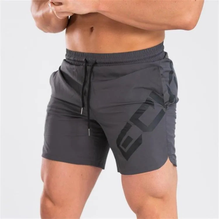 Men's elastic quick-drying nylon sports shorts in black colour for summer training activities