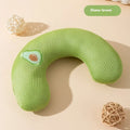 Cat U-shape pillow in Lomi Brown, breathable mini pet pillow for dogs, wooden free size design