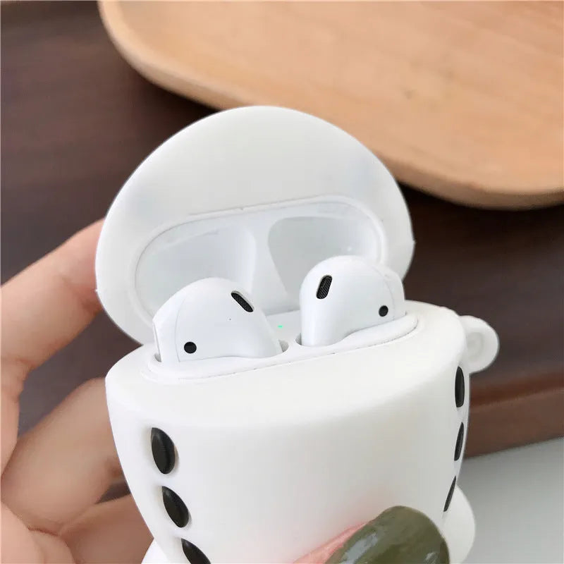 Airplane cartoon design silicone flip protective case with hook for Apple AirPods 1 and 2 generation