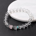 Handmade natural white crystal bracelet with strawberry beads in gift box