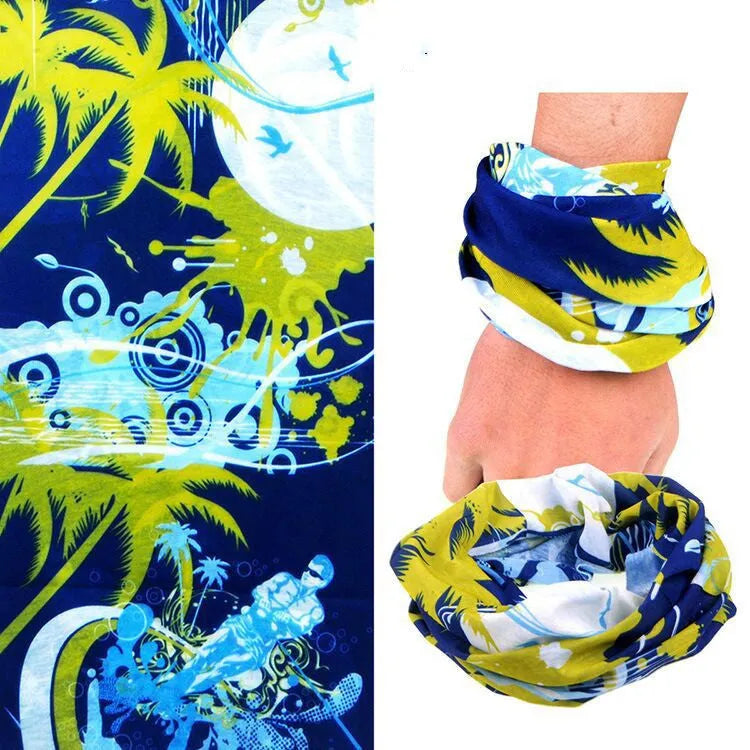New outdoor variety magic bandana cycling mask neck cover sunscreen 49x24cm polyester, 39 patterns shown in a flat layout