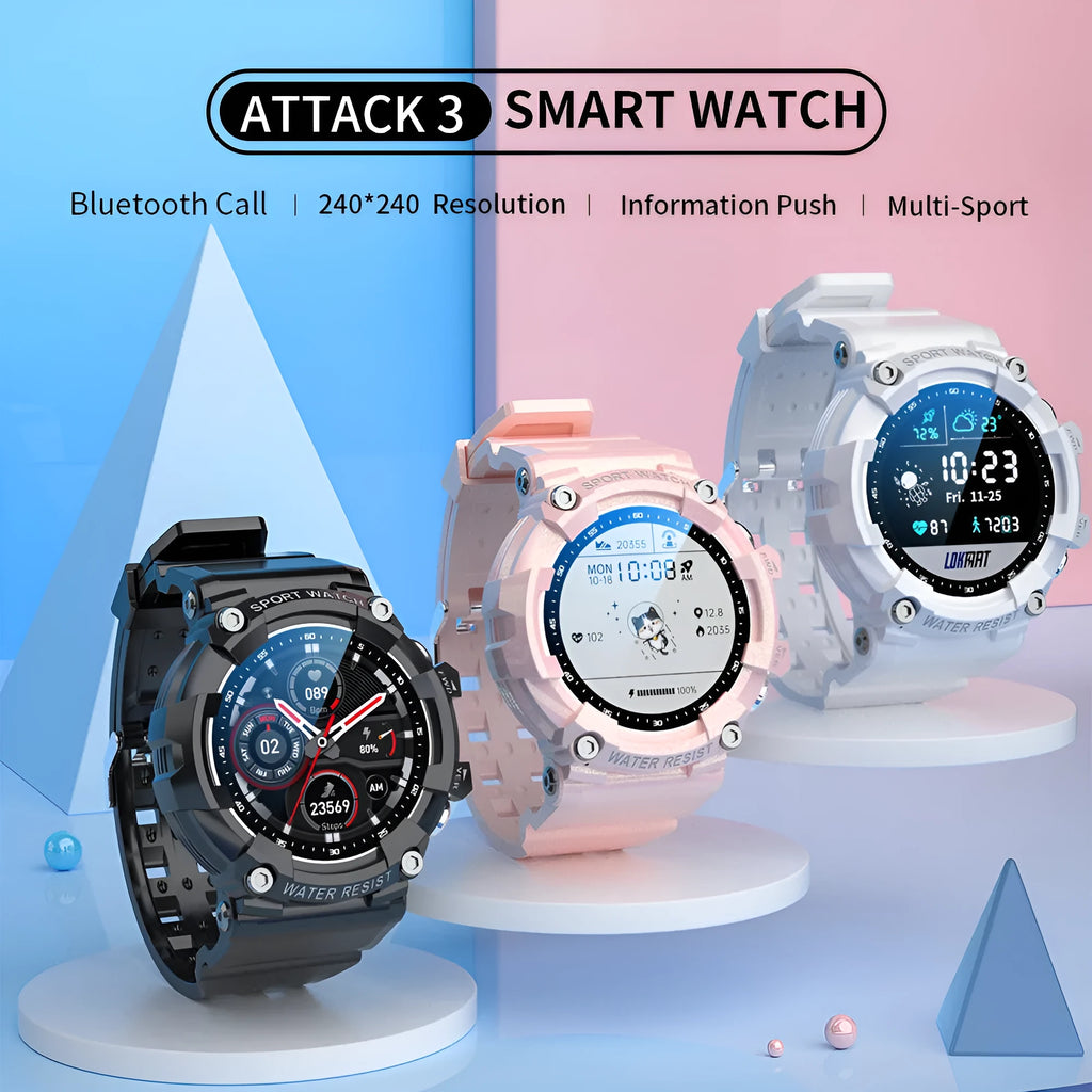 ATTACK 3 IP67 waterproof smart sports watch with colour screen on wrist