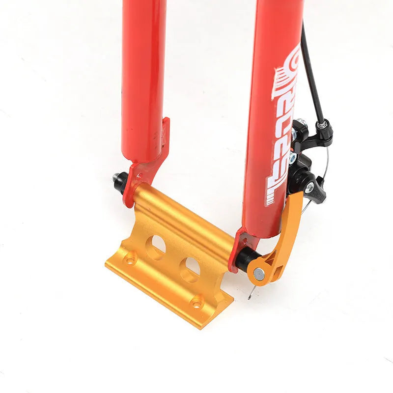 Silver metal bicycle front fork quick release fixing clamp