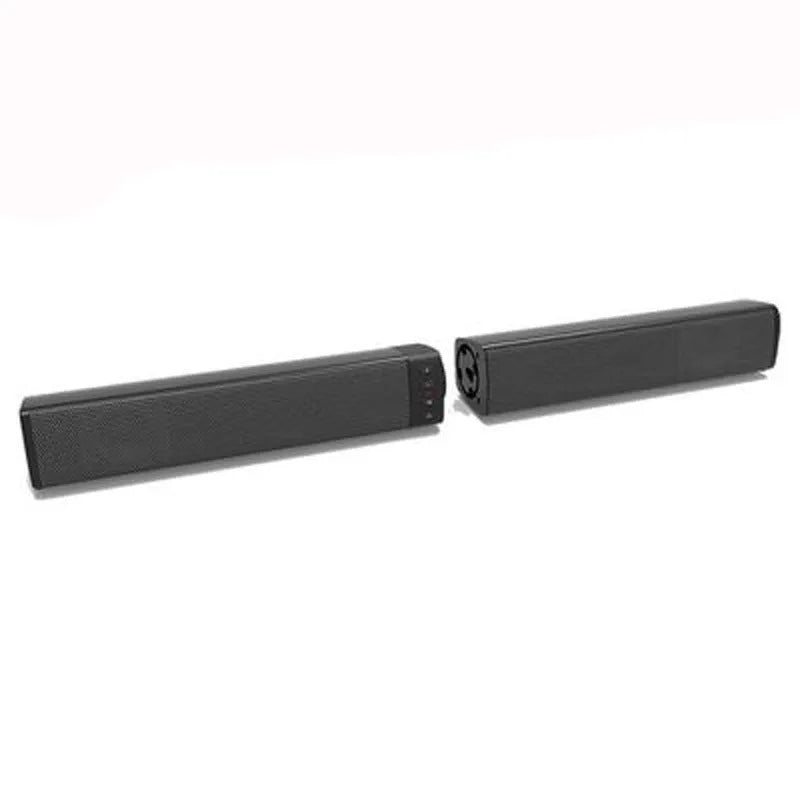 Black foldable split Bluetooth speaker, 490mm wide, with radio, TF, USB and RCA inputs