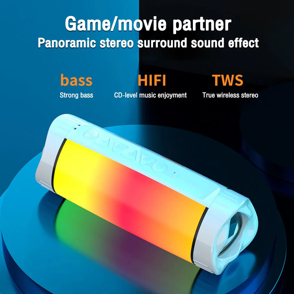 Intelligent Bluetooth speaker with multicolour neon light effects and 3000mAh battery
