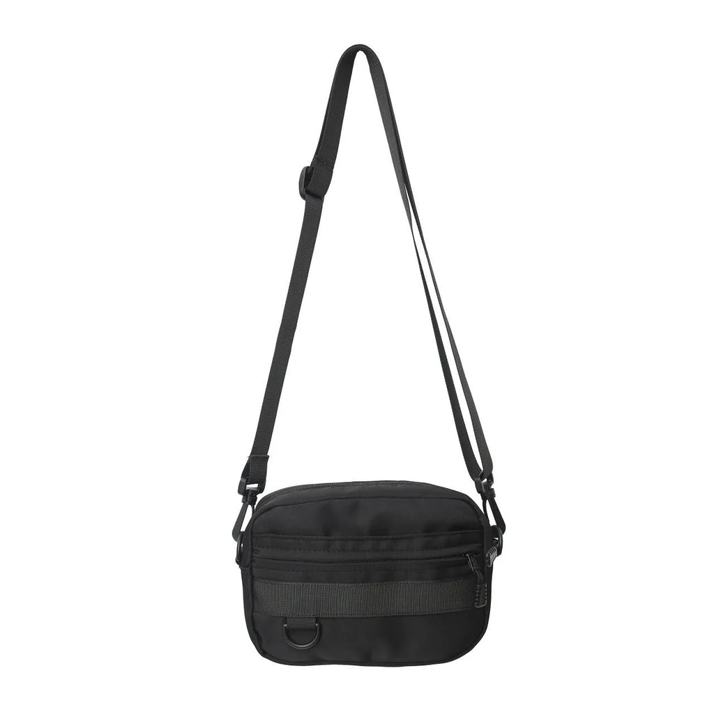 Men's nylon crossbody messenger bag in street style with sewing thread details