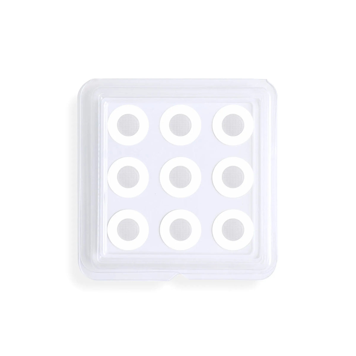 Transparent hydrocolloid microcrystalline acne patches showing single patch and nine-piece pack formats