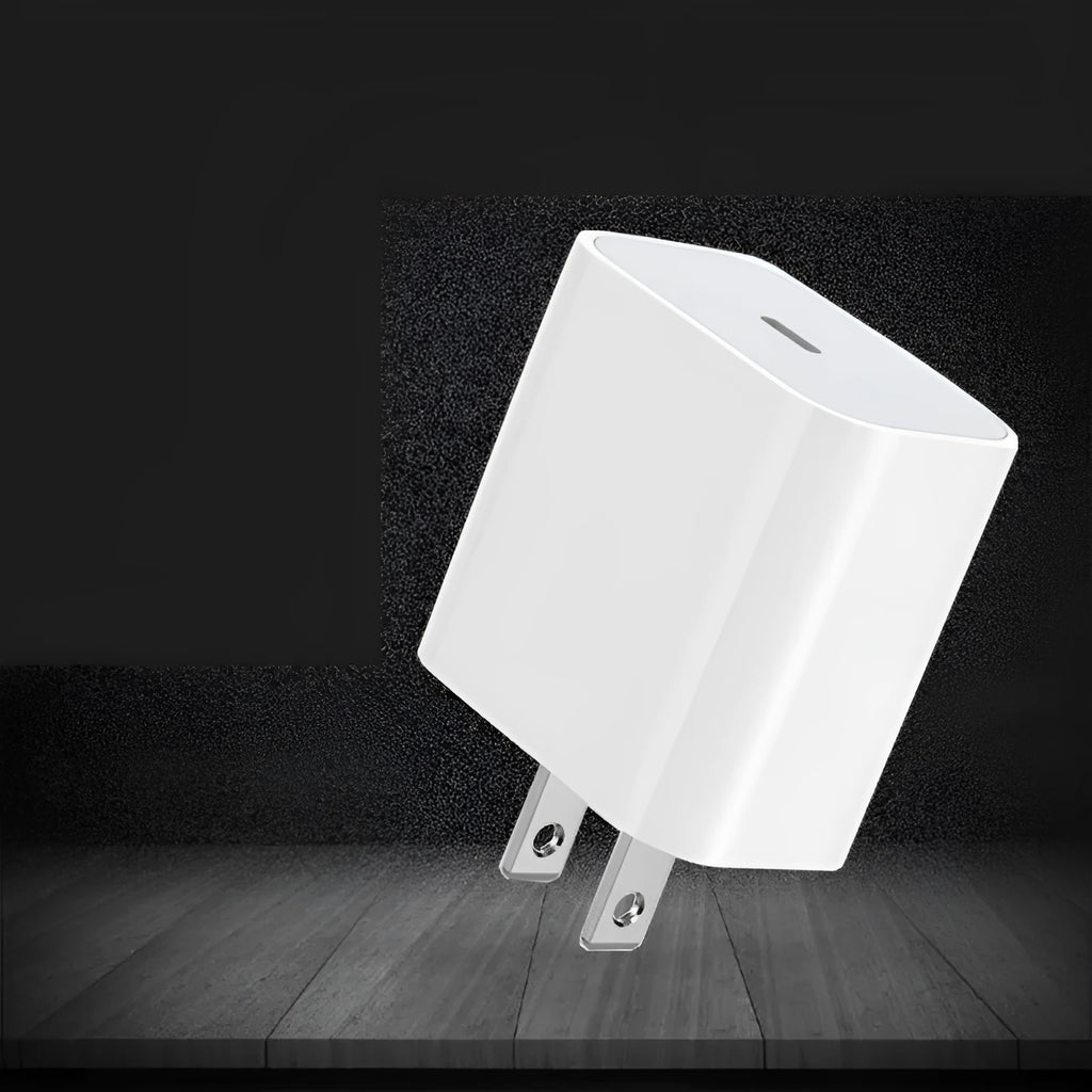 20W PD Type-C USB-C wall charger with 1 metre C-to-C cable in international plug options