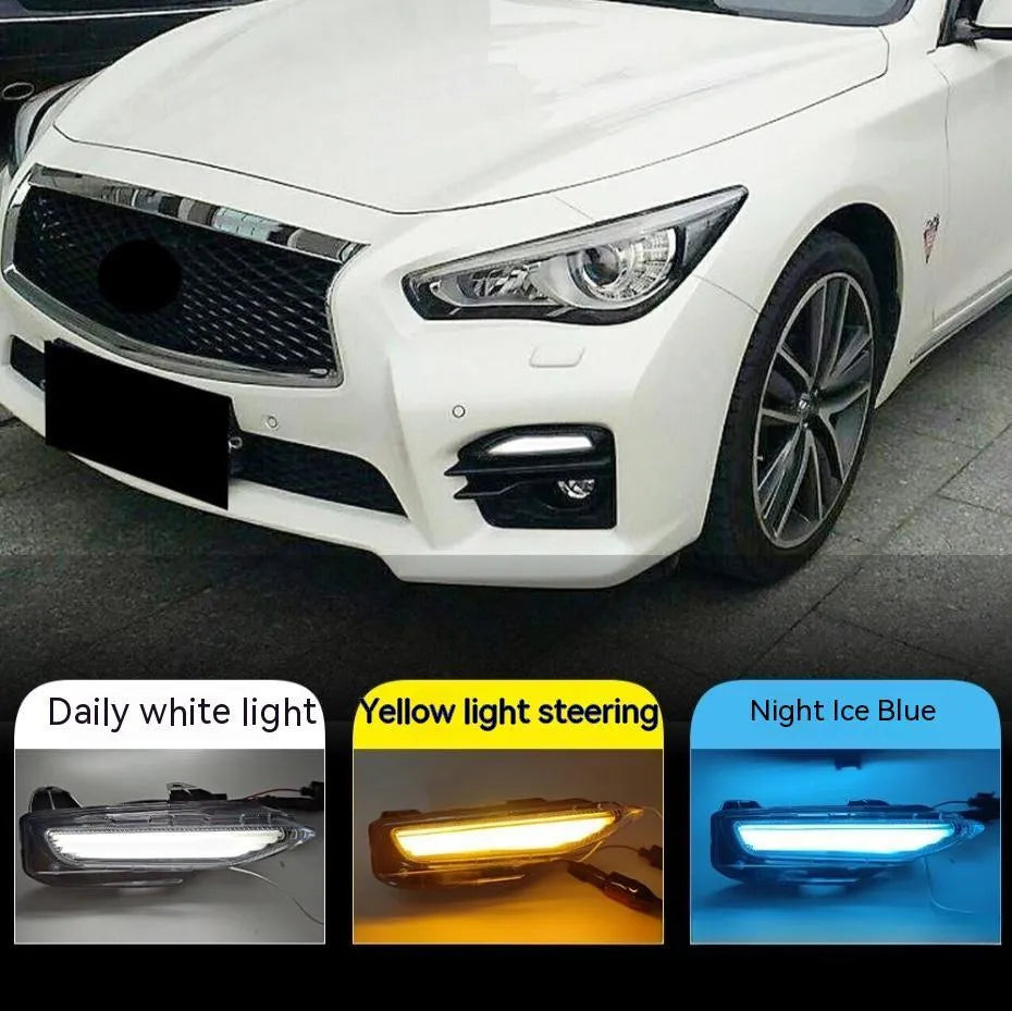 Infiniti Q50 Q70 front bumper LED turn signal and daytime running lamp with ABS housing