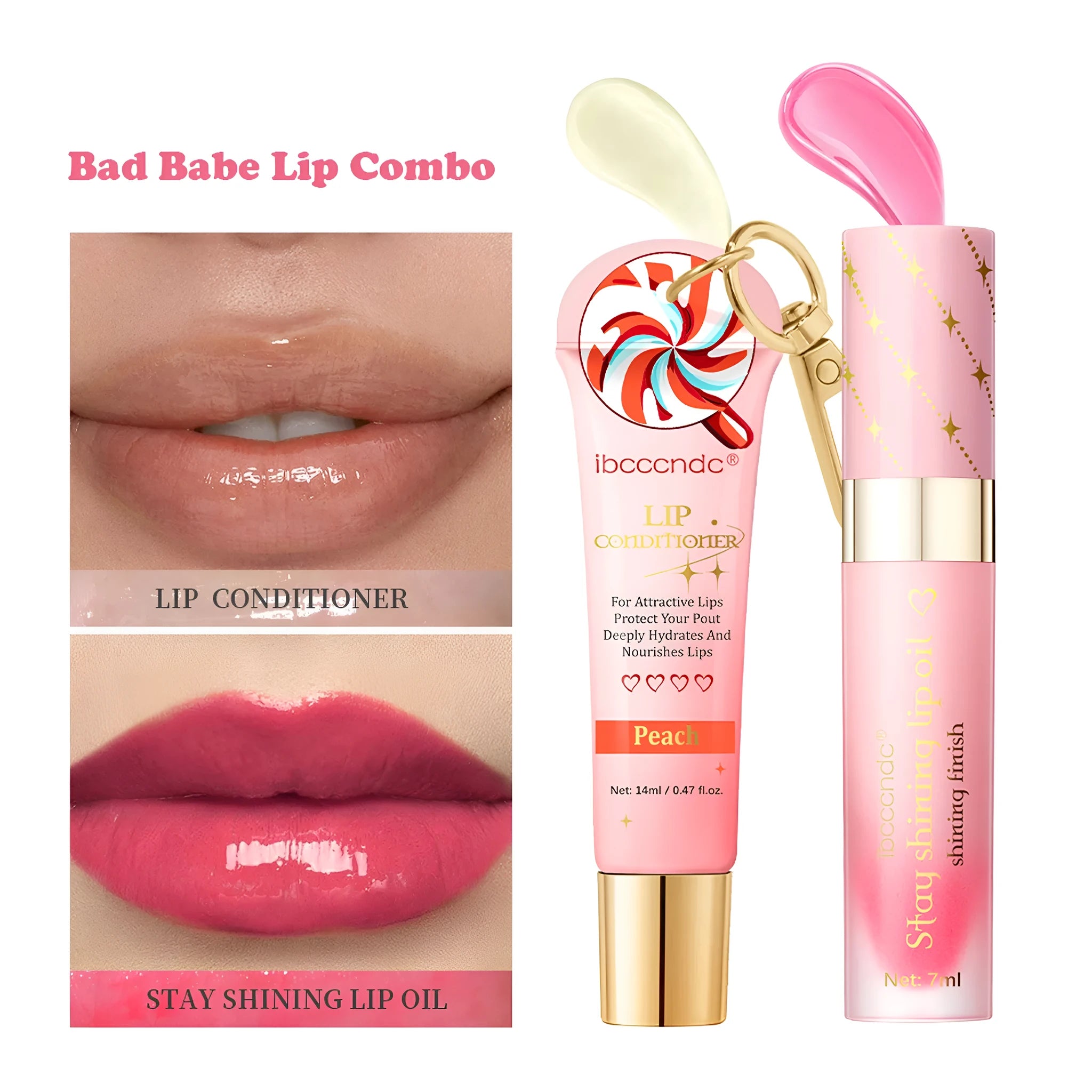 Ibcccndc peach flavour lip balm stick 14ml lasting moisturising lip care set