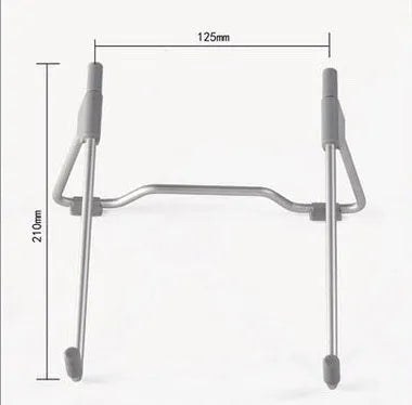 Grey aluminium alloy and engineering plastic mobile phone and laptop stand on desk