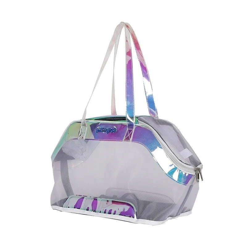 MOORPET medium-hardness leather cat carry bag with 25L capacity in a solid colour