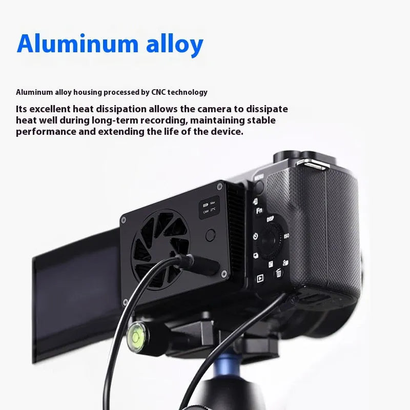 Black aluminium alloy computer radiator with cooling fan measuring 89mm by 52mm by 25.95mm