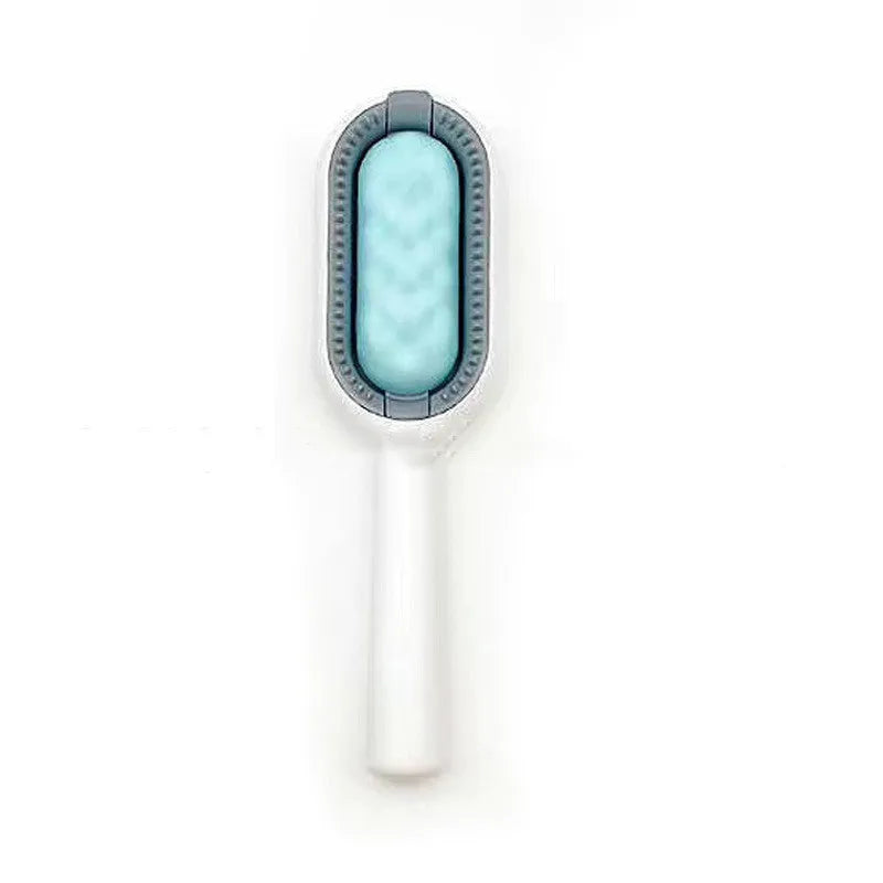 Green plastic pet hair removal comb with disposable adhesive wipes for cats and dogs