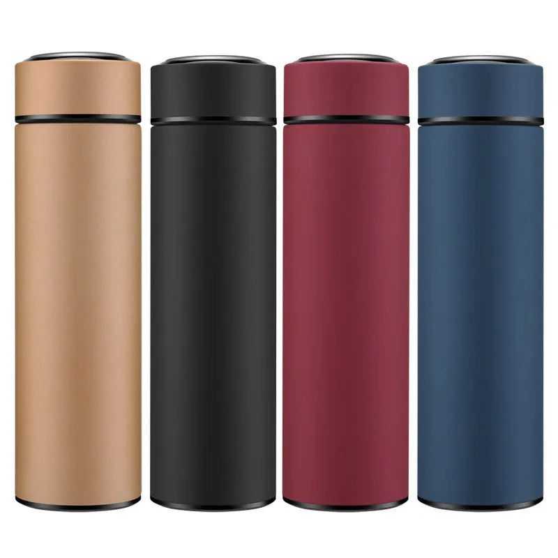 450ml stainless steel water bottle with vacuum insulation in black, red, gold, blue colour options