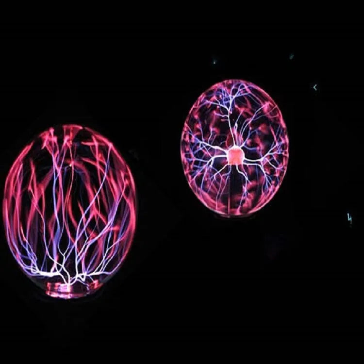 Colourful USB-powered decorative light sphere with 7.62cm glass ball on ABS base
