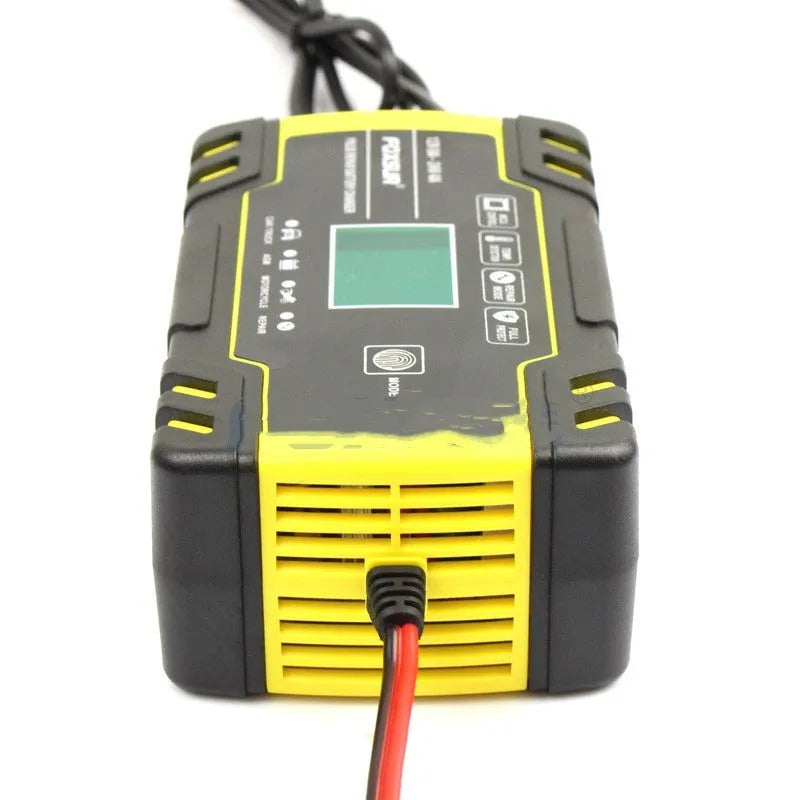 12V 24V battery charger with LCD screen for motorcycle car and truck lead-acid batteries