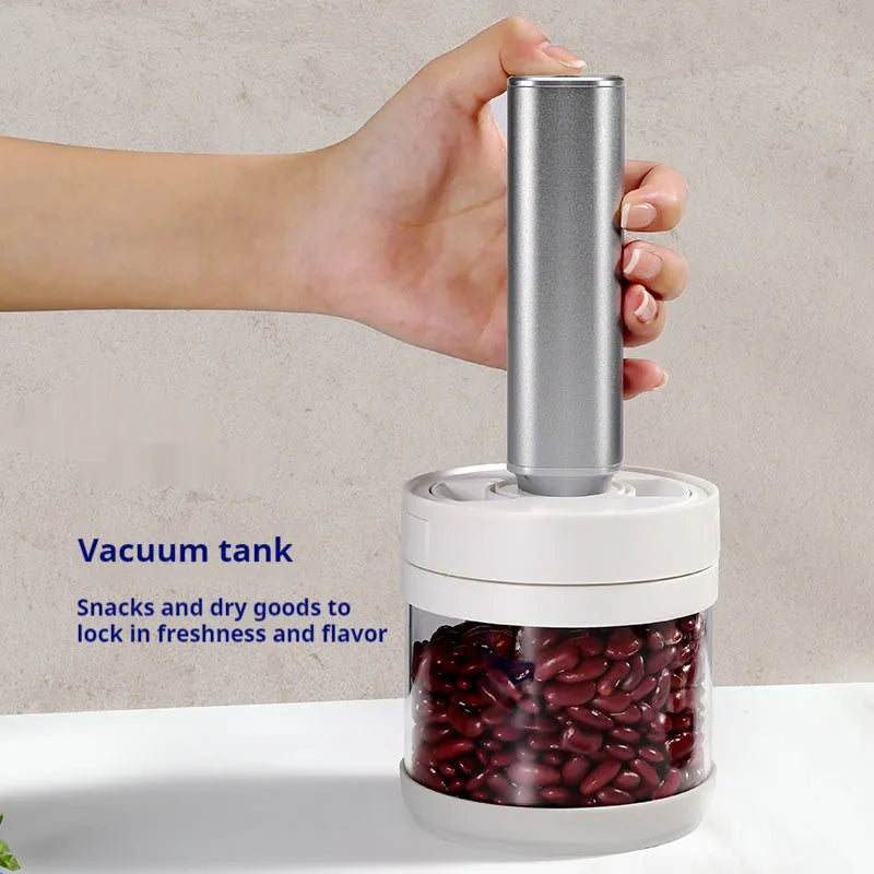 Automatic vacuum sealing machine handheld mini in black with aluminium alloy shell
