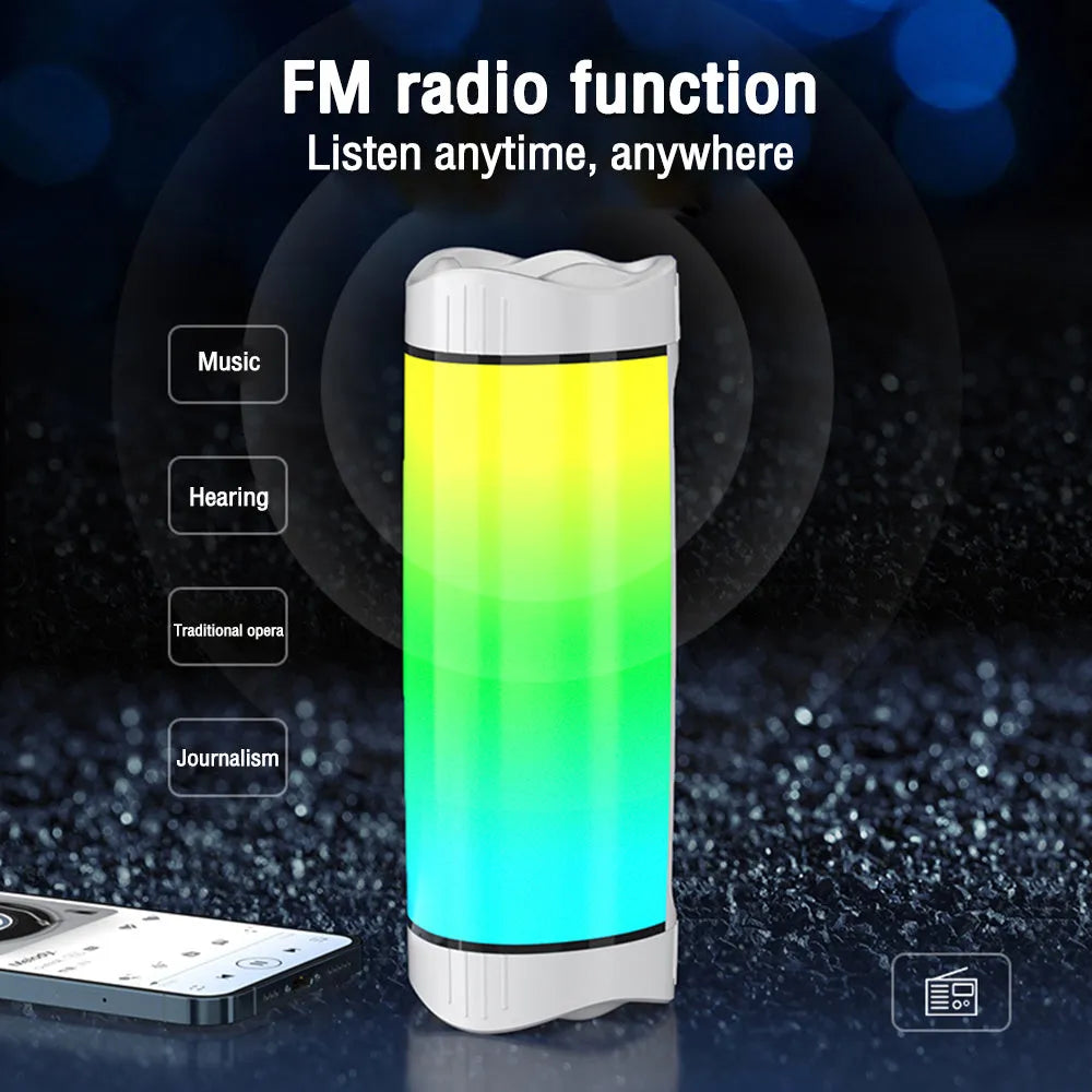 Intelligent Bluetooth speaker with multicolour neon light effects and 3000mAh battery