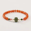 Natural Sichuan cherry red Southern red agate bracelet for women with round beads and retro ethnic styling