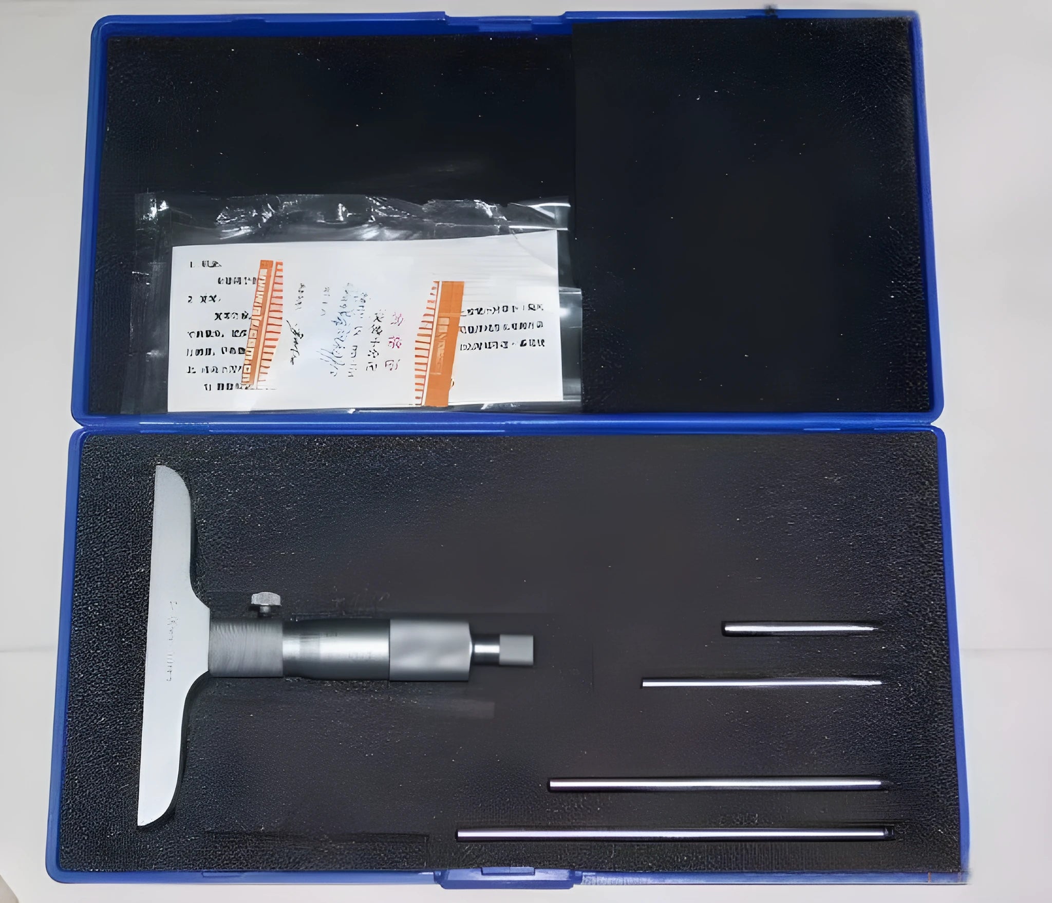 0-100mm depth micrometer set with 0.01μm resolution and alloy construction