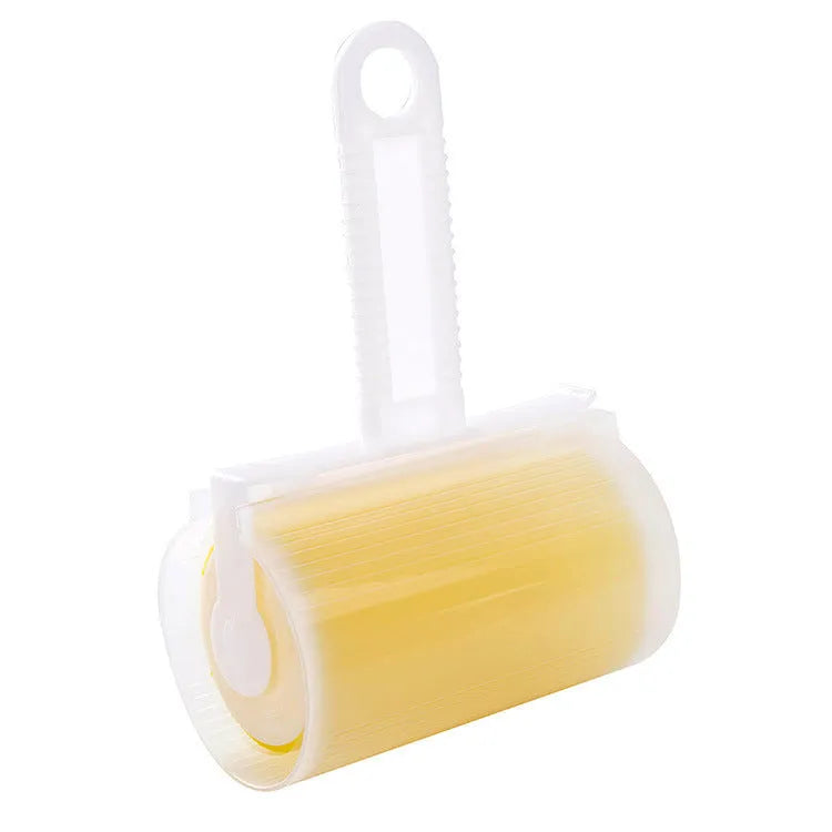 Reusable washable lint roller with protective cover for pet hair removal on fabrics