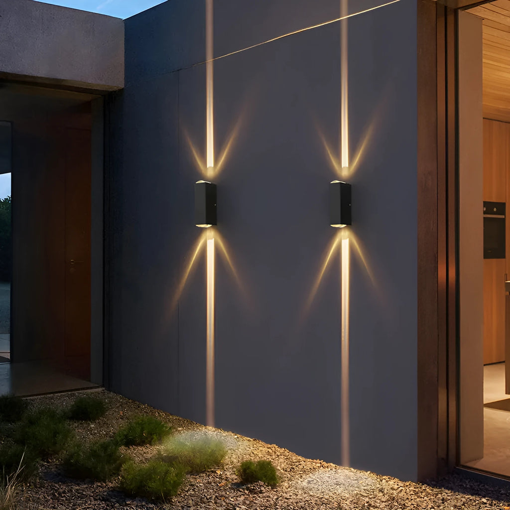 Black square aluminium outdoor waterproof LED wall lamp 5W IP65 rating warm white light