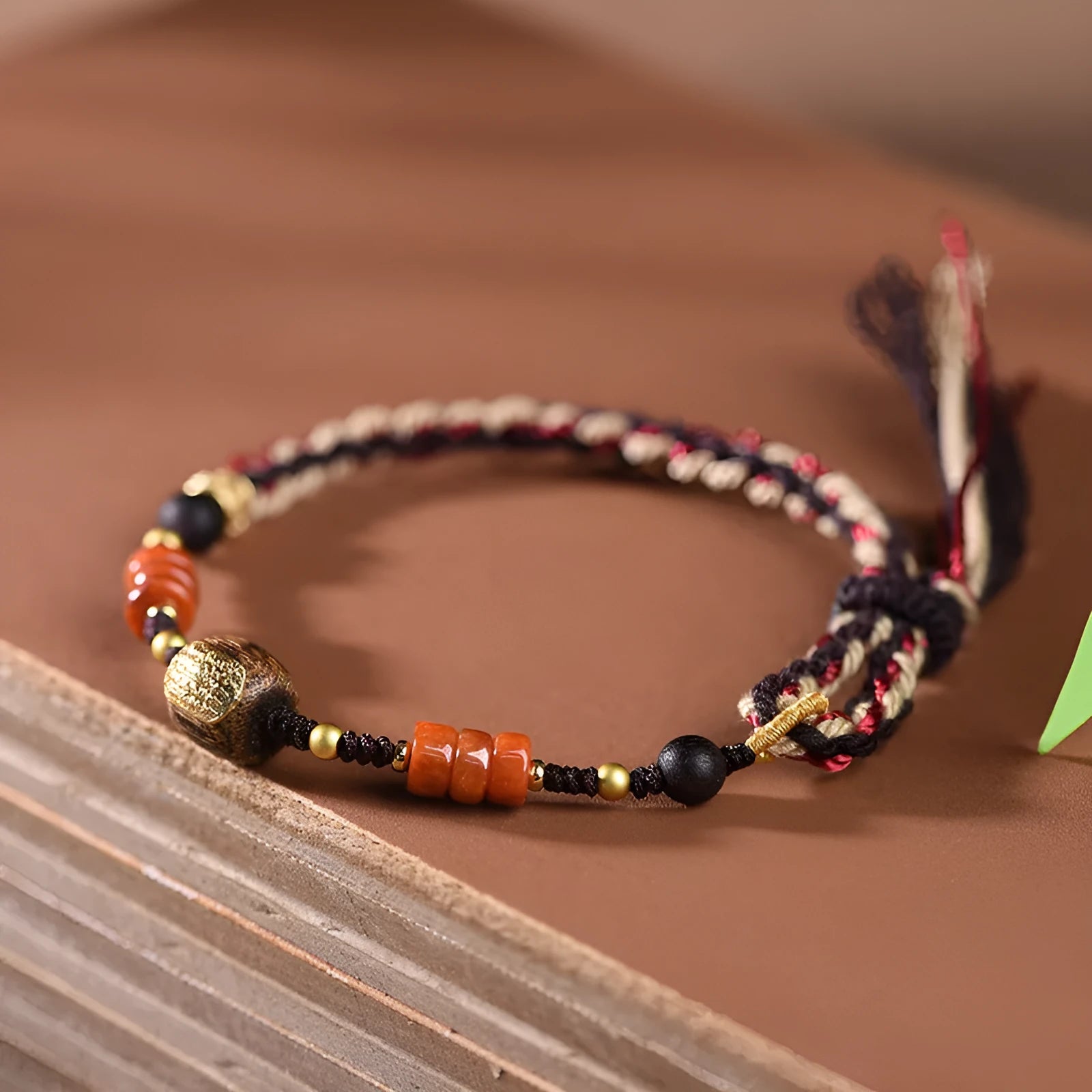 Hand-woven rope bracelet DIY watch band in ethnic style with flexible wire construction