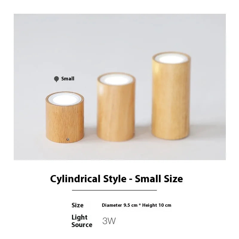 Modern round and square solid wood surface mount downlight for corridor or balcony.