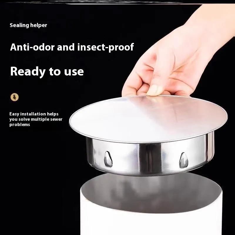 Stainless steel deodorant floor drain with modern design and 160mm fitting size
