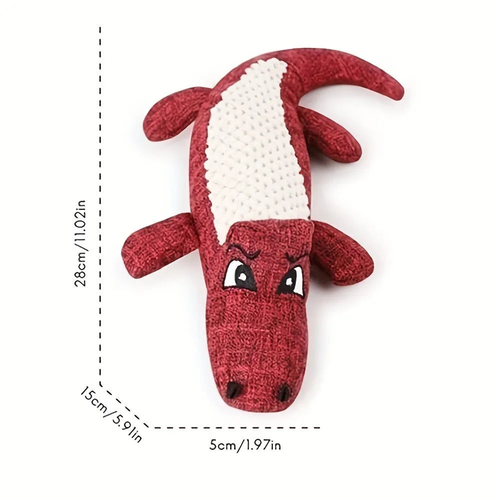 Blue, green, and red pet plush toy with corn grid texture for biting and chewing