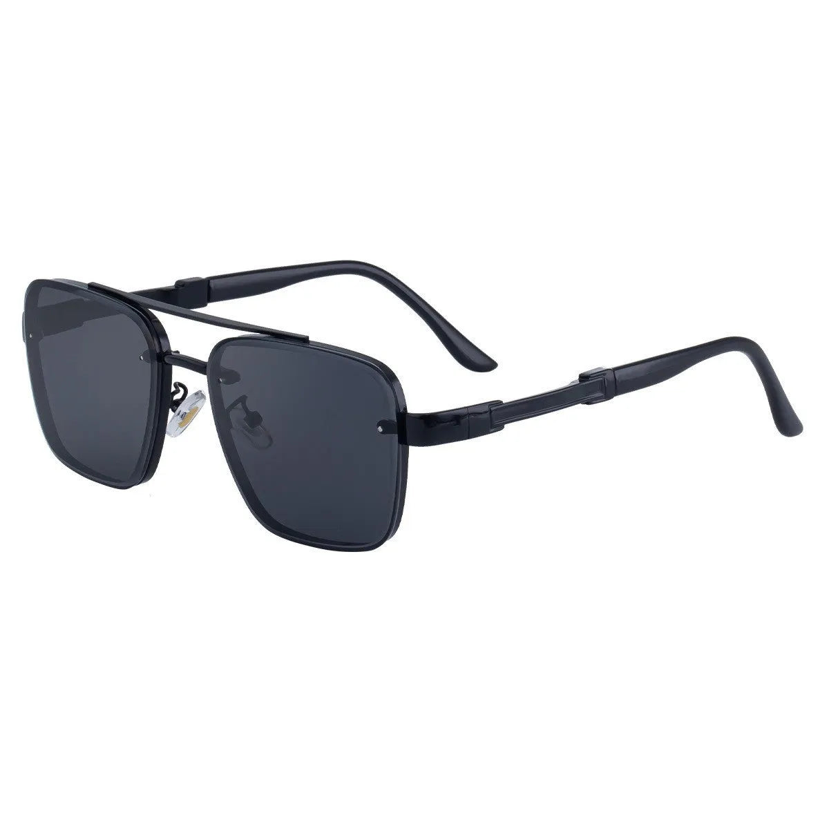 Men's vintage sunglasses with UV400 protection in gold double grey colour with PC frames