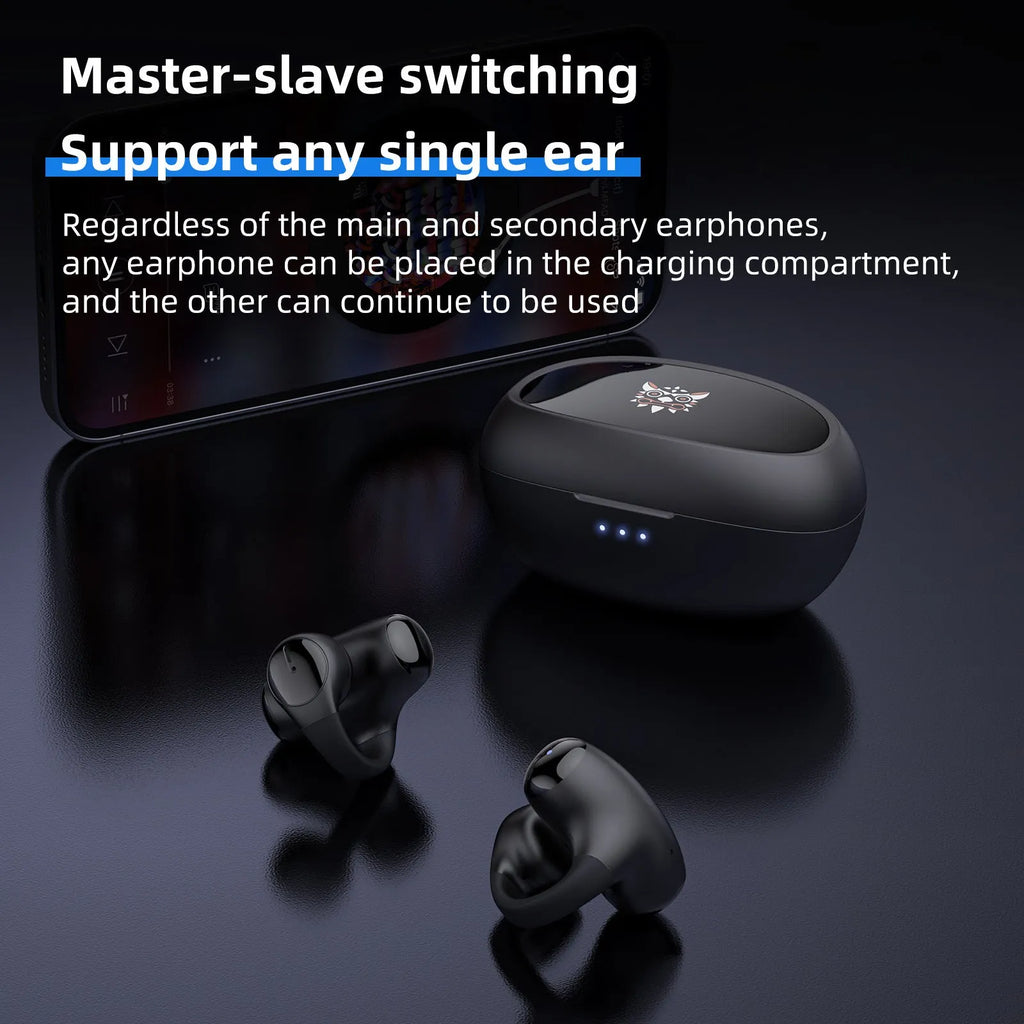 Black T306 Bluetooth wireless sports headset with ear hook design.