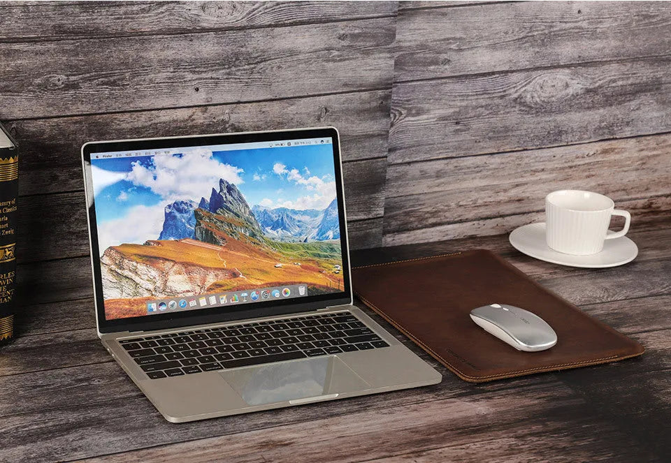 Brown Crazy Horse leather laptop bag for MacBook Pro 13.3 inch horizontal style