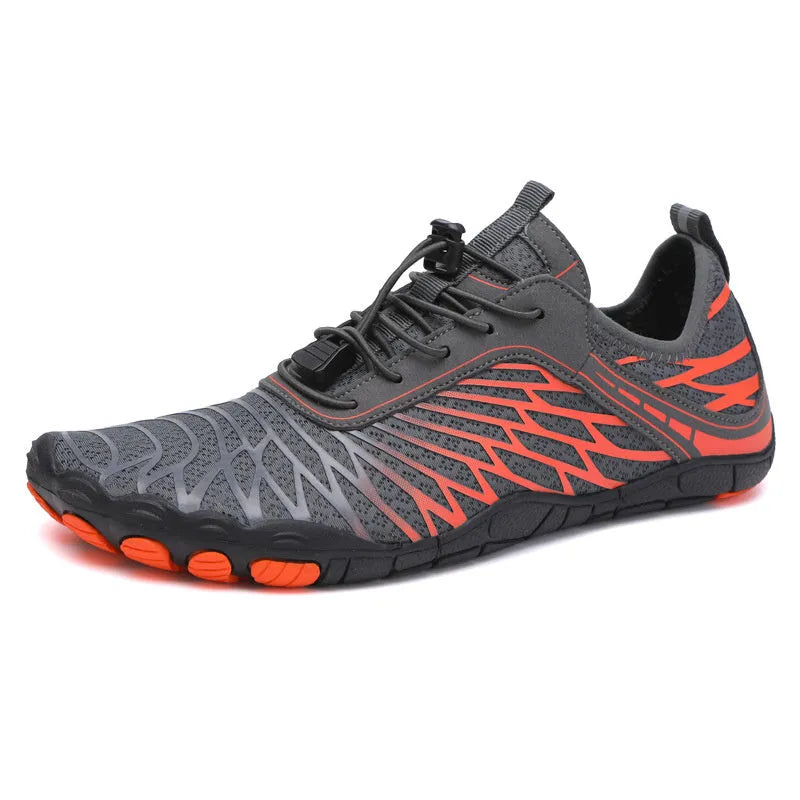 Pair of white lace-up casual sports shoes with a breathable lining and rubber sole.
