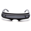 Black polarised sports sunglasses with full rim PC frame showing three lens colour options